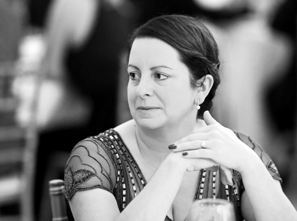 Photograph of Natalie Wilson, our Founder and Managing Director, at the PCIAW Awards in 2023.